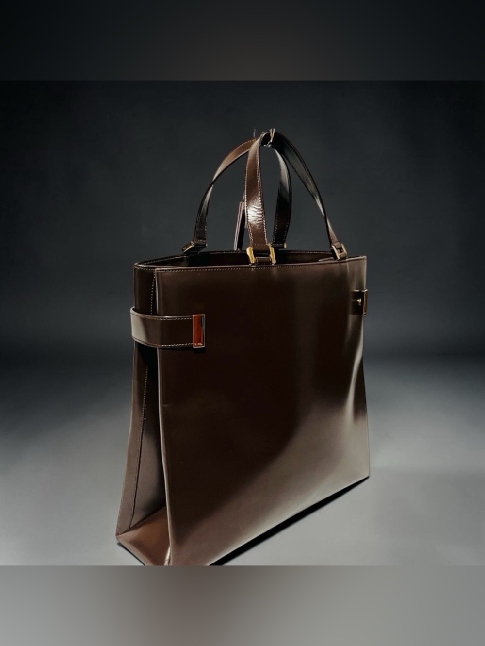 Gucci Tom Ford Leather Chocolate Brown Tote Shoulder Bag - Picture 2 of 15